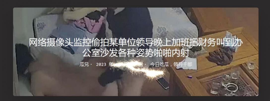 网络摄像头监控偷拍 某单位领导晚上加班把财务叫到办公室沙发各种姿势啪啪内射